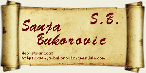 Sanja Bukorović vizit kartica